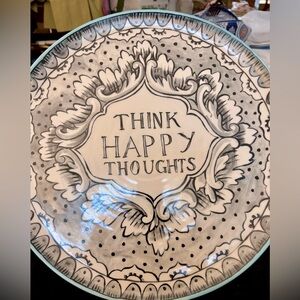 Molly Hatch cake stand “Think Happy Thoughts”